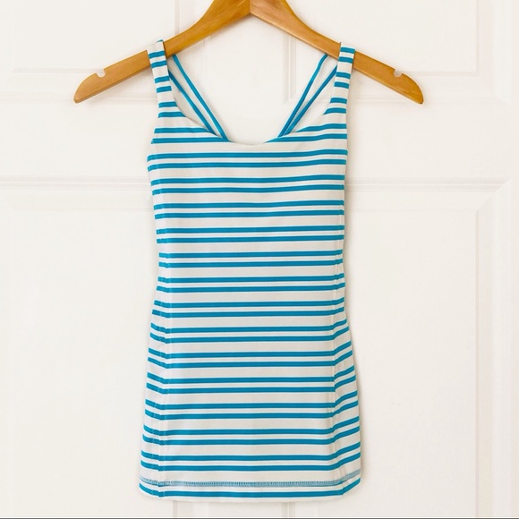 Lululemon Striped Tank Size 4 Cross Back - Picture 1 of 4
